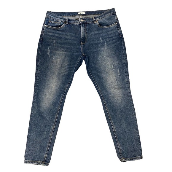 Arne womens Ankle Skinny Jeans Denim Stretch Mid Rise Pockets Pockets Blue 34 - Picture 1 of 8